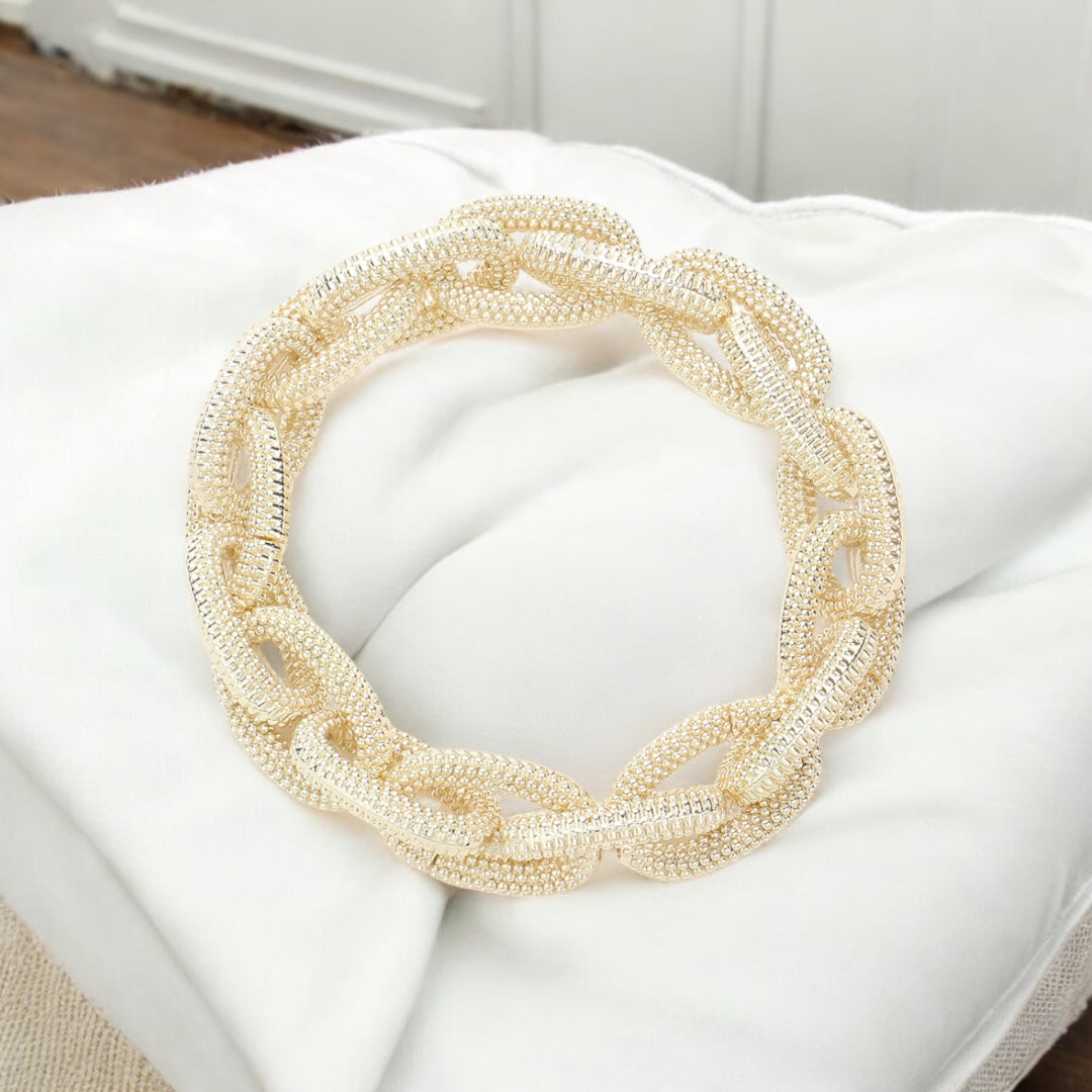 Golden Chain Link Stretch Bracelet