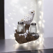 Snowy Owl Perching On Tree Branch Salt & Pepper Shakers Set