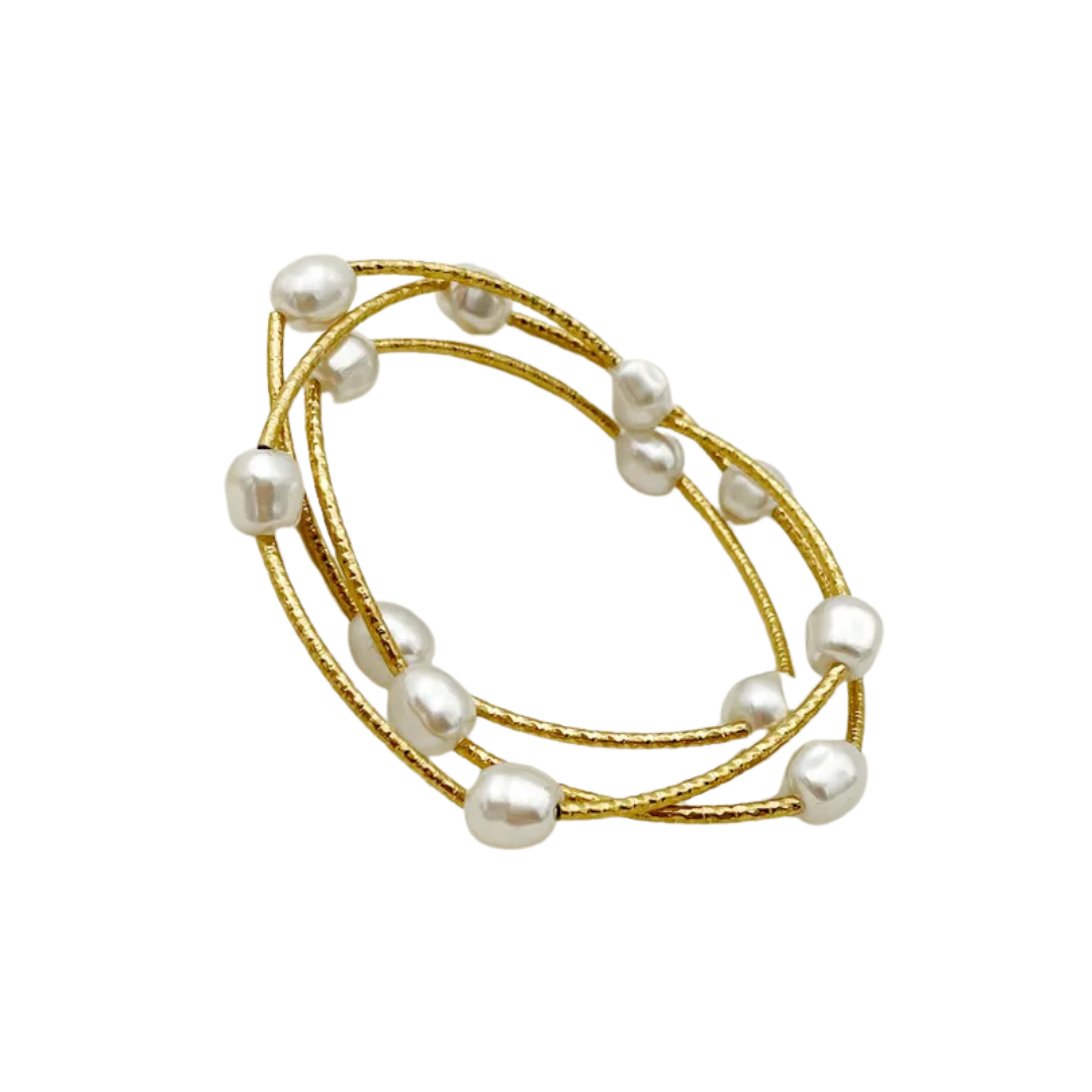 Elegant Golden Beaded Stainless Steel Bracelet with Gold Finish - Delicate Beads - Daily Wear and Gift for Her