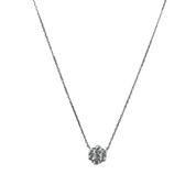 Exquisite Flower Cluster Zircon Sterling Silver Pendant Necklace, Elegant Floral Jewelry Gift