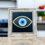 Clear Eye Shaped, Evil Eye, Wall Art, Fused Glass, Gift for Home