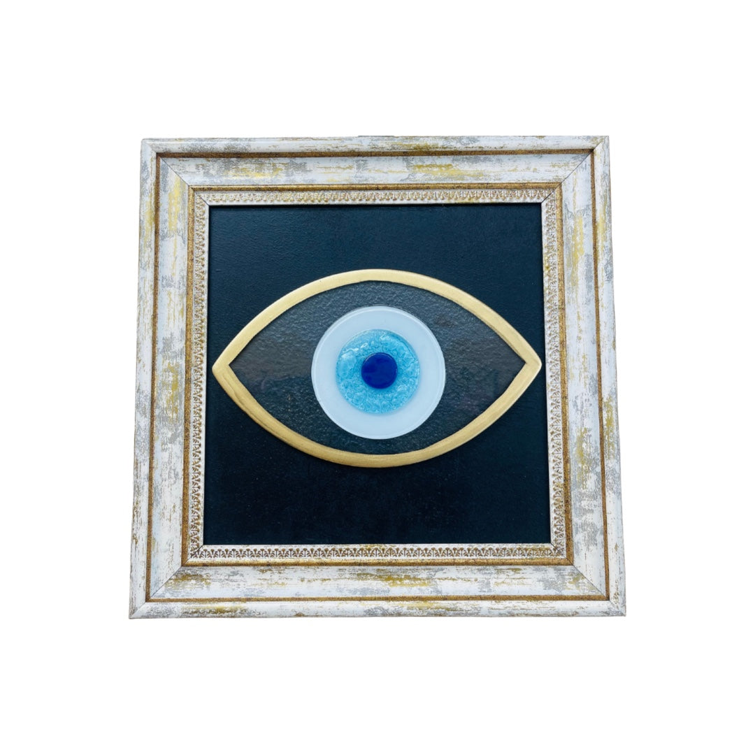 Clear Eye Shaped, Evil Eye, Wall Art, Fused Glass, Gift for Home