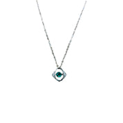 Radiant Orbit Pendant Necklace with Sterling Silver Lab-Grown Gemstone Inlay