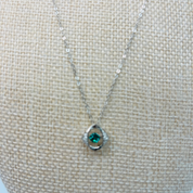 Radiant Orbit Pendant Necklace with Sterling Silver Lab-Grown Gemstone Inlay