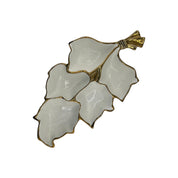 White, Gold Trim, Leaf Shaped, 4-Section, Appetizer Plate, Elegant Party Plate (Copy)