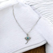 Stingray Pendant, Larimar Gemstone, Sterling Silver Necklace, Unique Ocean-Inspired Jewelry