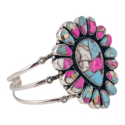 Cotton Candy 925 Sterling Silver Gemstone Bangle 