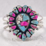 Cotton Candy 925 Sterling Silver Gemstone Bangle 