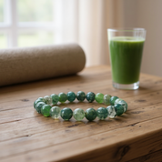 Moss Agate Beaded Bracelet Stretchable