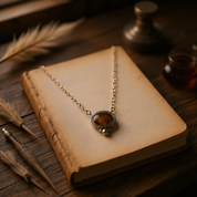 Tiger’s Eye Sterling Silver Pendant Necklace