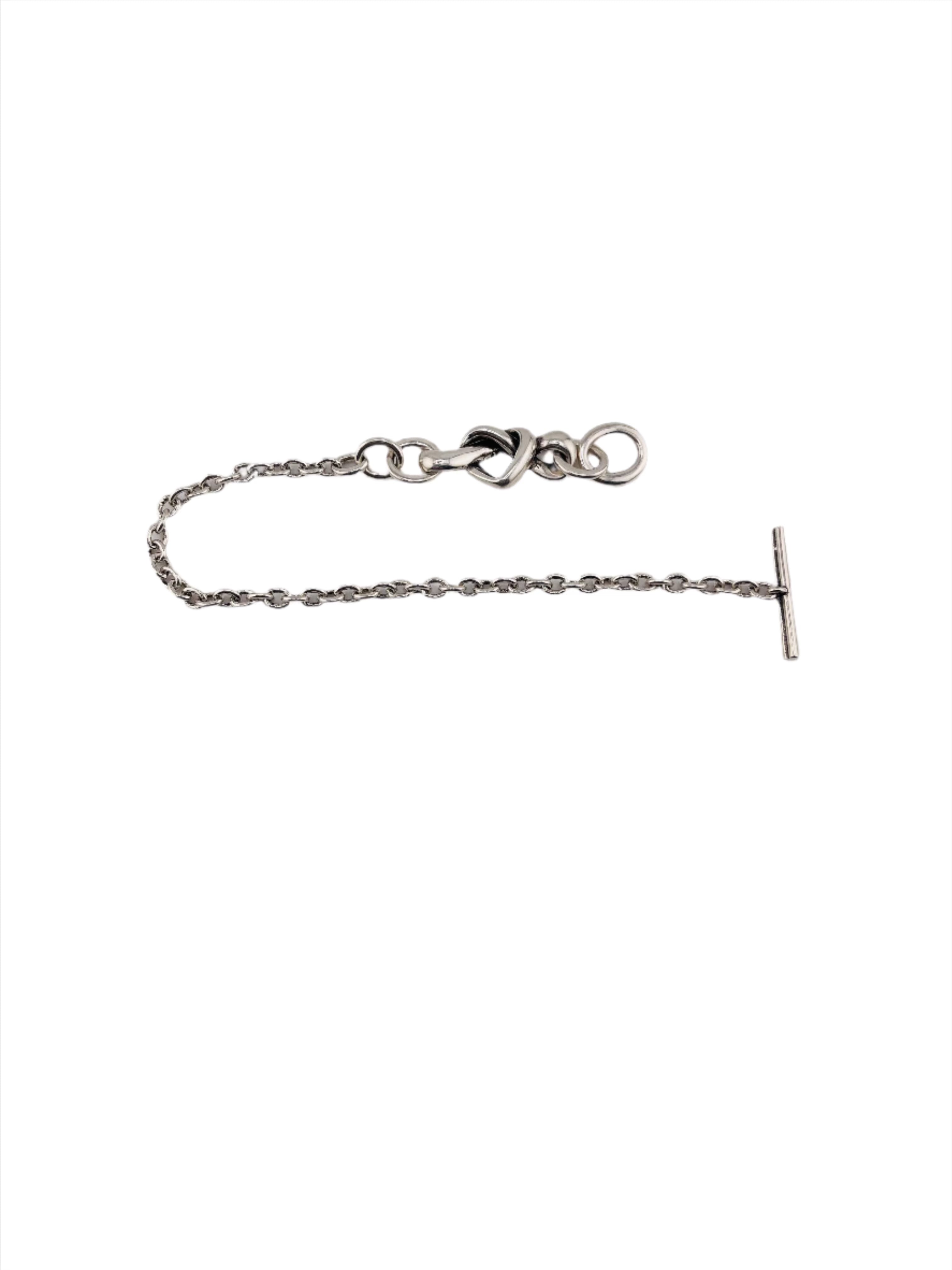 Sterling Silver, Chain Link, Bracelet, Knotted Heart, Gift for Her, Perfect Gift