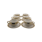 White Tea and Coffee Set with Gold Accents