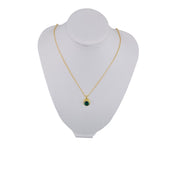 Gold-Plated, Sterling Silver, Zircon, Pendant, Necklace, Oval, Green, Perfect Gift