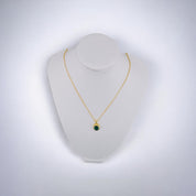 Gold-Plated, Sterling Silver, Zircon, Pendant, Necklace, Oval, Green, Perfect Gift