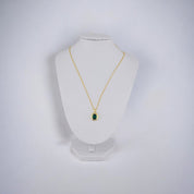 Gold-Plated, Sterling Silver, Zircon, Pendant, Necklace, Oval, Green, Perfect Gift