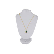 Gold-Plated, Sterling Silver, Zircon, Pendant, Necklace, Oval, Green, Perfect Gift