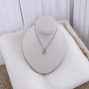 Sterling Silver, Zircon, Freshwater Pearl, Heart, Pendant, Necklace