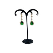 Gold-Plated, Sterling Silver, Zircon, Green, Teardrop, Tassel, Earrings, Emerald Dream