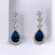 Sterling Silver, Zircon, Blue, Teardrop, Tassel, Earrings, Sapphire Dream