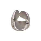 Sterling Silver, Ring, Smooth Finish, Irregular, Open, Modernist Style