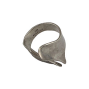 Sterling Silver, Ring, Smooth, Hammered Finish, Open, Modernist Style, Timeless