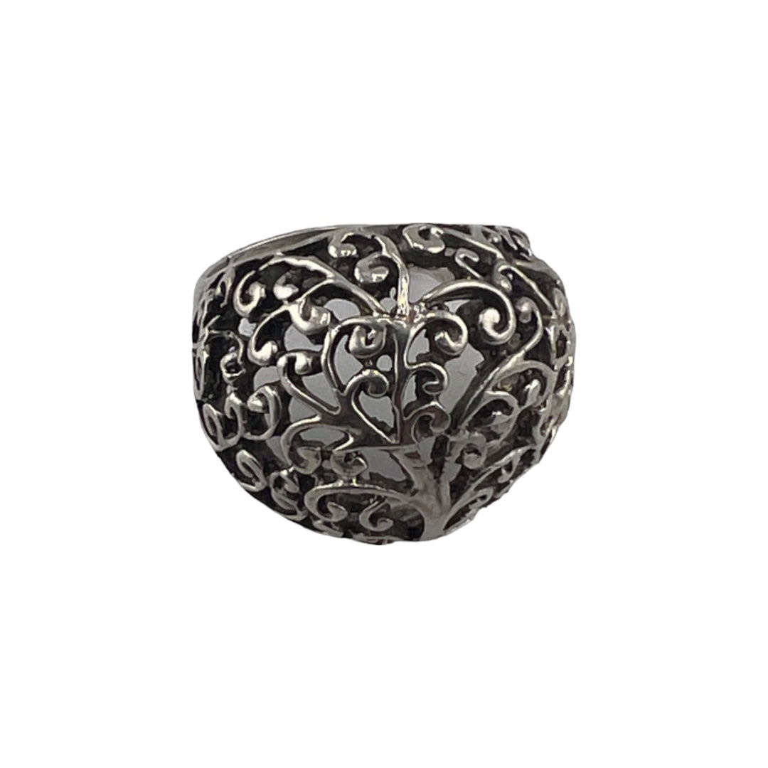 Sterling Silver, Ring, Floral, Dome, Modernist Style, Perfect Gift, Vintage Style, Boho, Gift