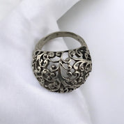 Sterling Silver, Ring, Floral, Dome, Modernist Style, Perfect Gift, Vintage Style, Boho, Gift