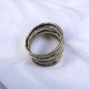 Sterling Silver, Ring, Multi-Band, Hammered Finish, Modernist Style, Perfect Gift