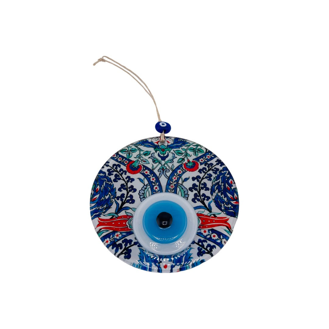 Evil Eye, Triple Layered Evil Eye, Colorful Flower Pattern, Cultural, Protection Symbol, Gift Decor