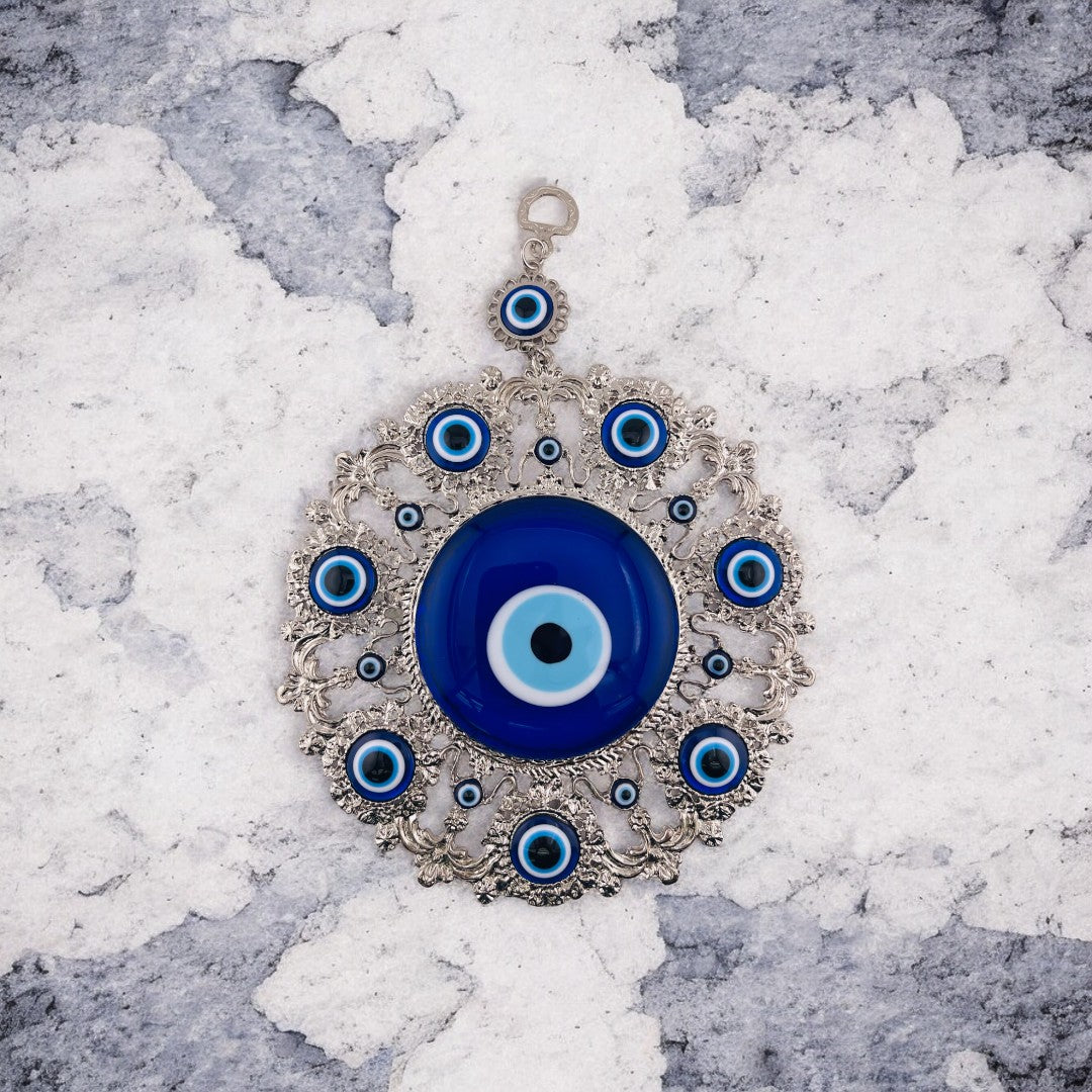 Silver, Evil Eye with Evil Eyes, Wall Ornament, Talisman, Home Protection