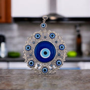 Silver, Evil Eye with Evil Eyes, Wall Ornament, Talisman, Home Protection
