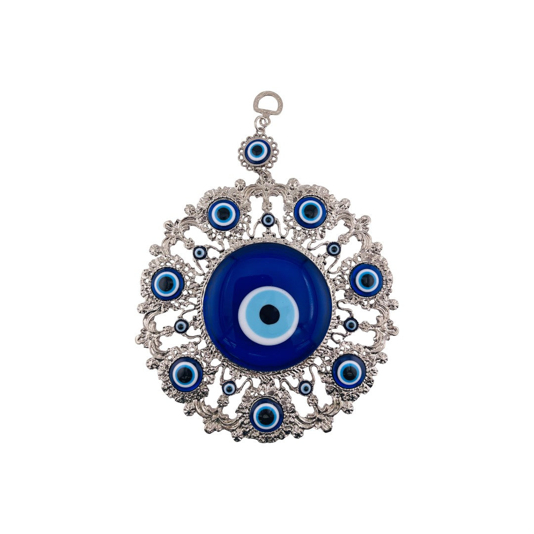 Silver, Evil Eye with Evil Eyes, Wall Ornament, Talisman, Home Protection