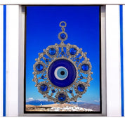 Evil Eye, Silver, Blue, Wall Ornament, Home Protection, Talisman