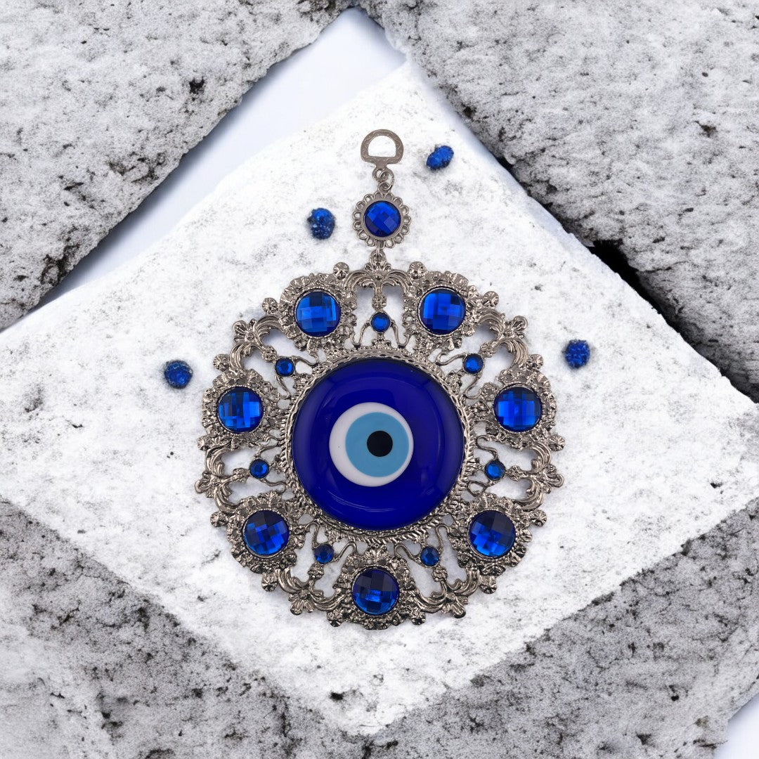 Evil Eye, Silver, Blue, Wall Ornament, Home Protection, Talisman