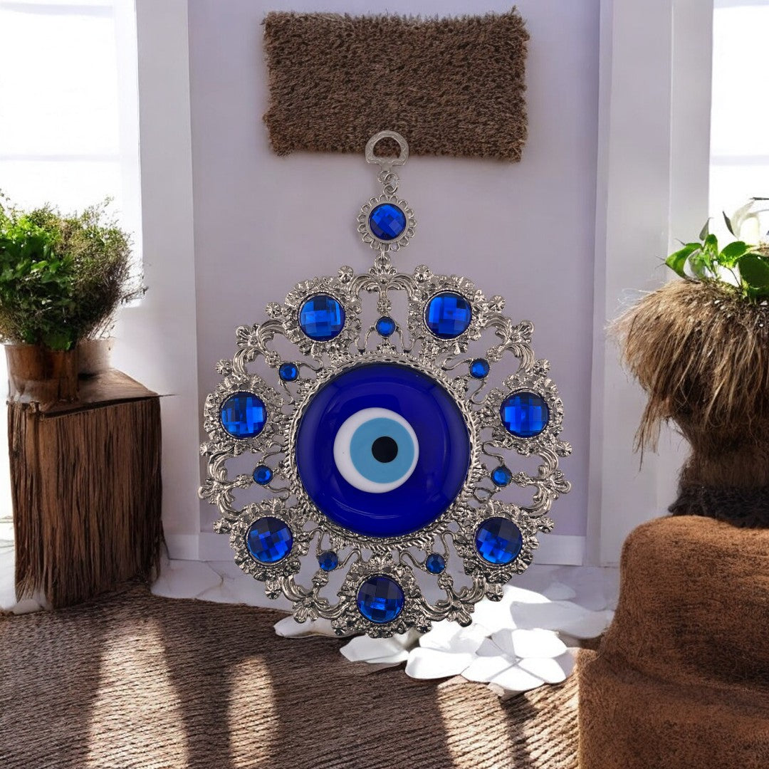 Evil Eye, Silver, Blue, Wall Ornament, Home Protection, Talisman