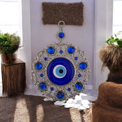 Evil Eye, Silver, Blue, Wall Ornament, Home Protection, Talisman