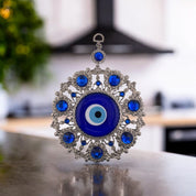 Evil Eye, Silver, Blue, Wall Ornament, Home Protection, Talisman