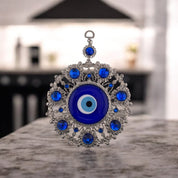 Evil Eye, Silver, Blue, Wall Ornament, Home Protection, Talisman