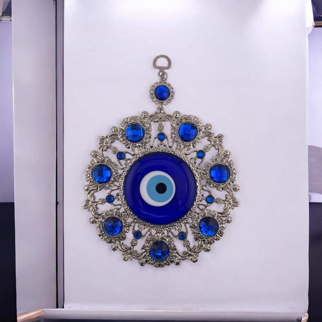 Evil Eye, Silver, Blue, Wall Ornament, Home Protection, Talisman