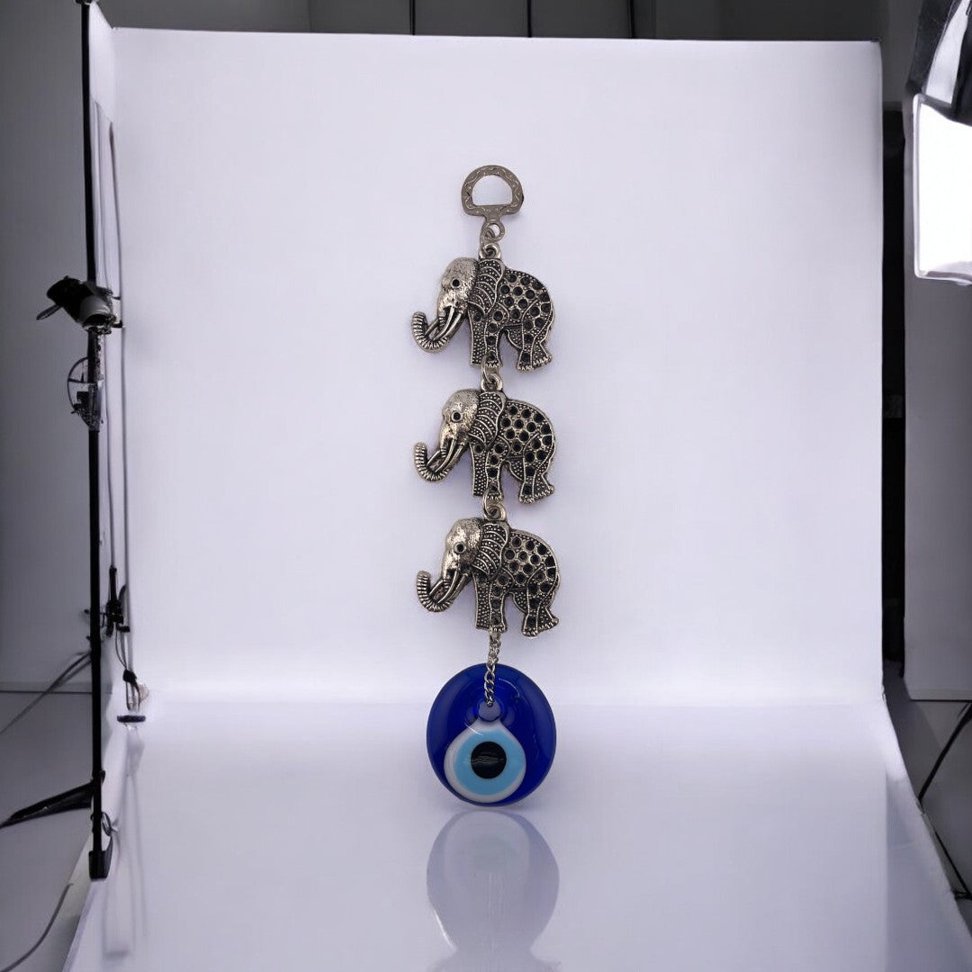 Silver, Elephant, Evil Eye, Wall Ornament, Talisman