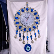 Extra Large, Silver, Evil Eye, Clock, Wall Ornament, Talisman, Home Protection