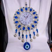 Extra Large, Silver, Evil Eye, Clock, Wall Ornament, Talisman, Home Protection