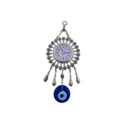 Silver, Clock, Evil Eyes, Tassels, Wall Ornament, Home Protection