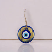 Handmade, Round, Evil Eye, Floral Pattern Glass, Wall Ornament