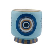 Moroccan Inspired, Evil Eye, Ceramic Candle, Hand Painted Details, Holiday Gift