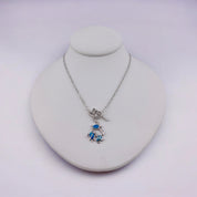 Sterling Silver, Blue Opal, Turtles, Pendant, Necklace - Oceanic Serenity