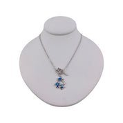 Sterling Silver, Blue Opal, Turtles, Pendant, Necklace - Oceanic Serenity