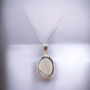 Sterling Silver, Moonstone, Oval, Pendant, Necklace - Moonstone Glow