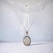 Sterling Silver, Moonstone, Oval, Pendant, Necklace - Moonstone Glow