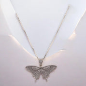 Sterling Silver, Zircon, Butterfly, Pendant, Necklace - Fluttering Elegance